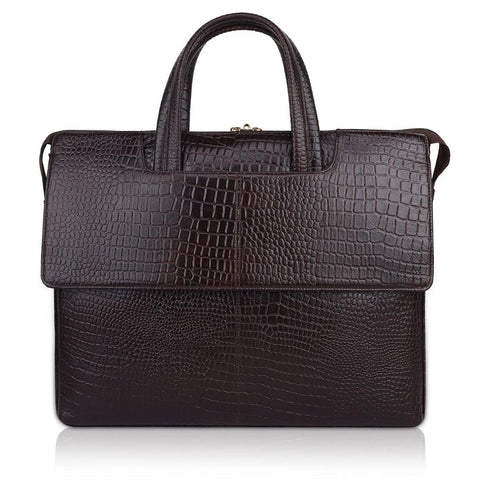 Vinay Flap Genuine Leather Slim Laptop Bag/ Office Bag Hive